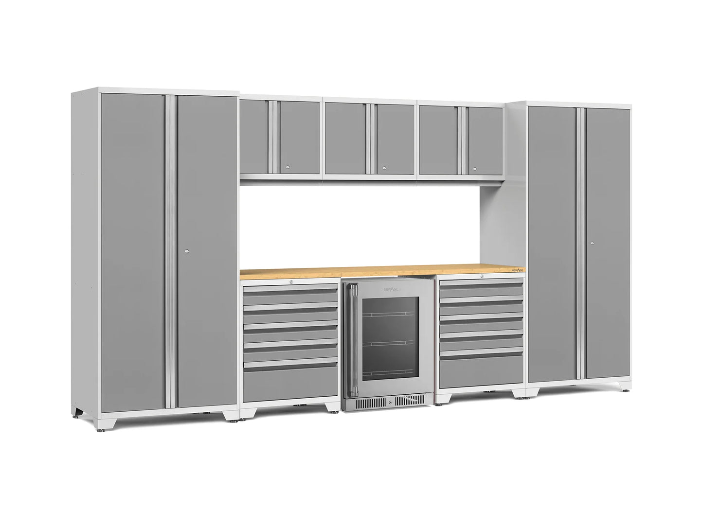 Pro Series 9PC Garage Cabinetry Set · 18-Gauge Steel · Fully-Welded · 156" W X 24" D X 84.75" H
