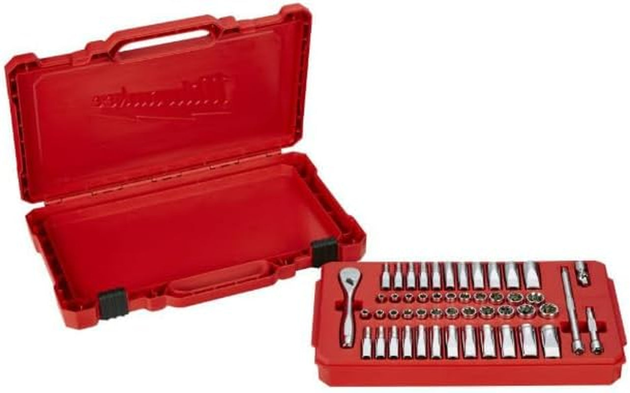 Milwaukee Electric Tools MLW48-22-9004 1/4In Ratchet & Socket Set - SAE & Metric