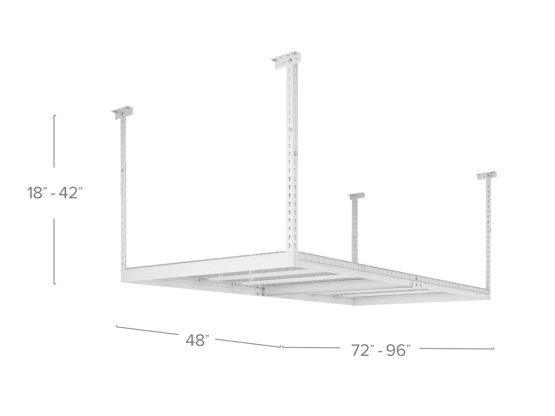 Versarac 4' X 8' Adjustable Overhead Rack · Heavy-Gauge Steel · 600 Lbs Capacity · Ceiling-Mounted