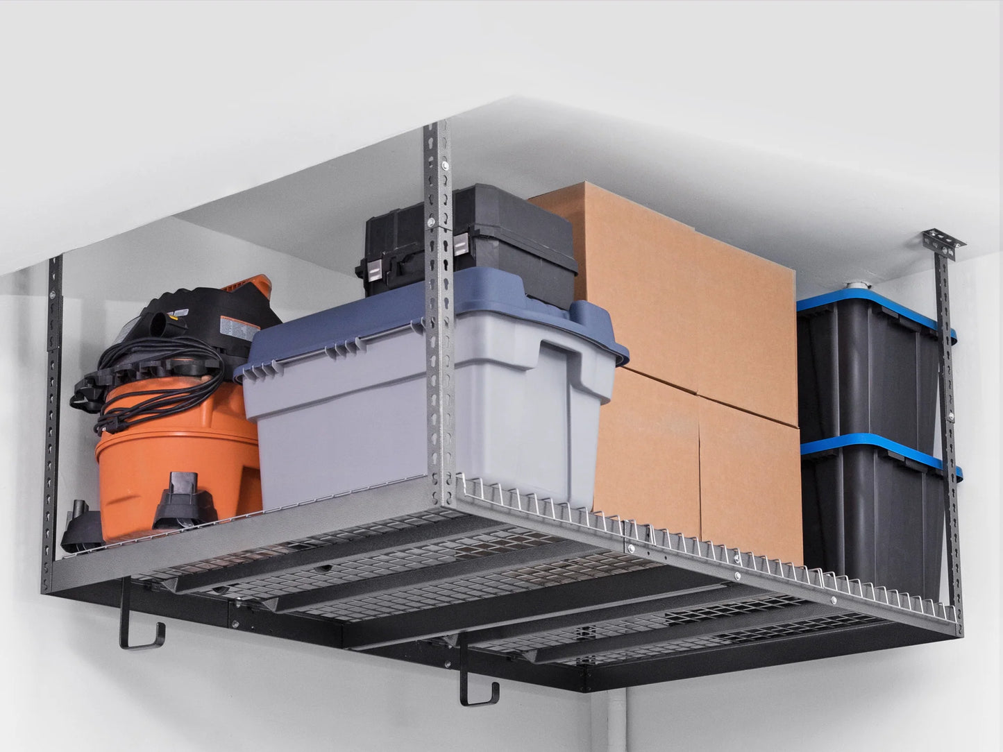 Versarac 4' X 8' Adjustable Overhead Rack · Heavy-Gauge Steel · 600 Lbs Capacity · Ceiling-Mounted