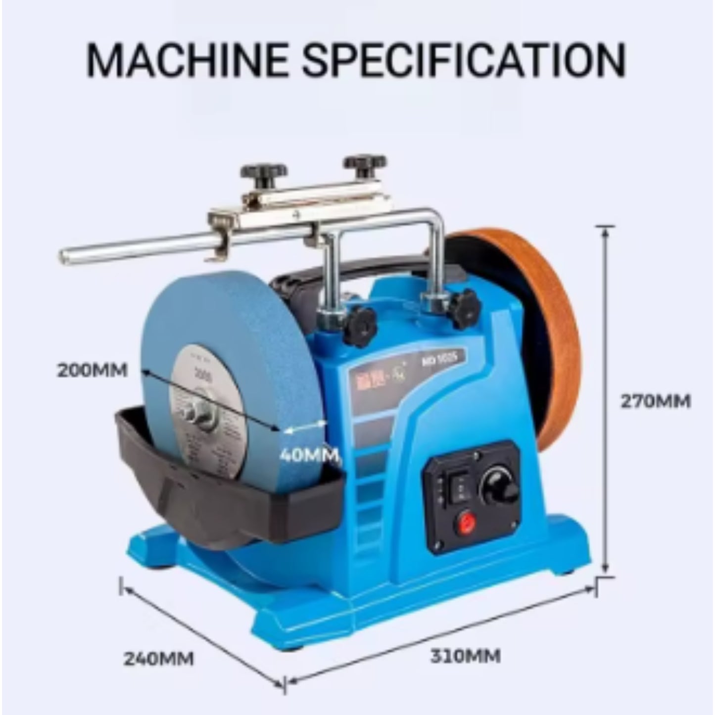 IronClad Precision Dual-Wheel Bench Grinder